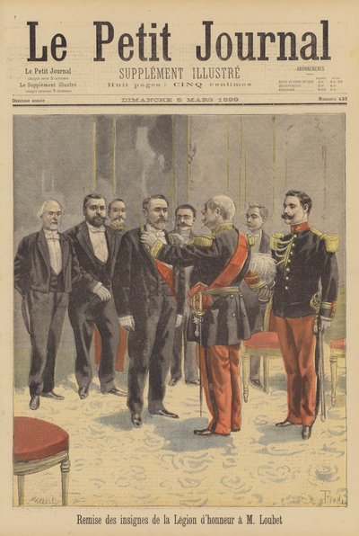 President Loubet of France being presented with the insignia of the Legion d